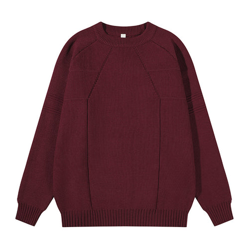 Unisex Grobgestrickter Oversize-Pullover mit Raglanärmeln und strukturierten Einsatznähten Echoarchiv