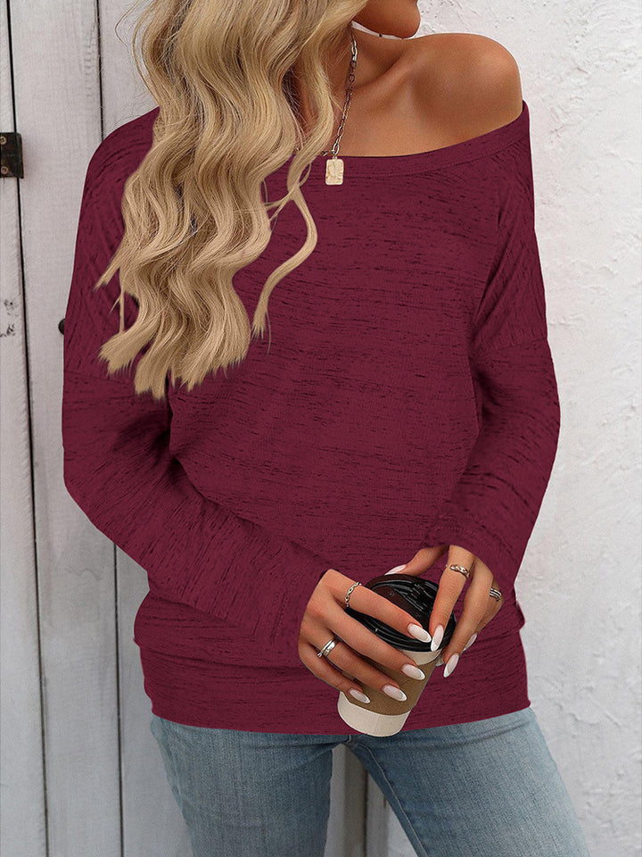 Damen Oversize off-shoulder feinstrick Pullover mit weitem Bootsausschnitt Echoarchiv