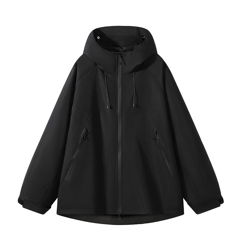Herren elastische Softshell-Hoodie-Jacke mit ergonomischem Raglan-Schnitt, Zwei-Wege-Reißverschluss und verstellbaren Klettmanschetten – Cavarno