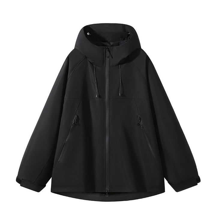 Herren elastische Softshell-Hoodie-Jacke mit ergonomischem Raglan-Schnitt, Zwei-Wege-Reißverschluss und verstellbaren Klettmanschetten – Cavarno