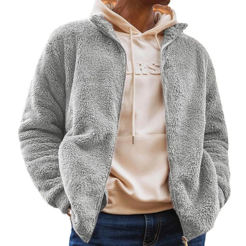 Herren Fleecejacke mit hohem Kragen und praktischen Taschen Echoarchiv