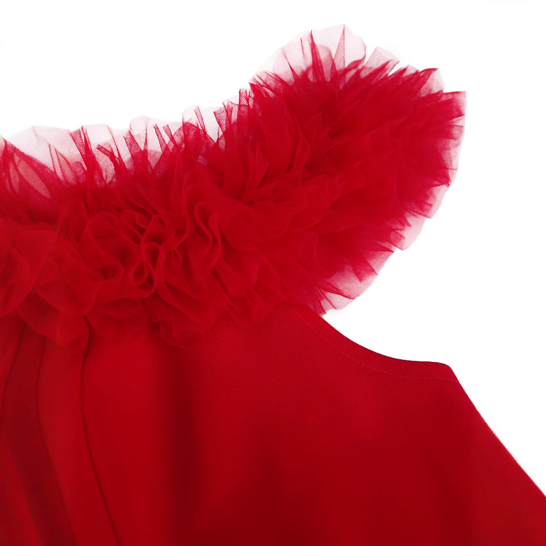 Damen elegantes Kleid mit fransigen Akzenten Echo Archiv