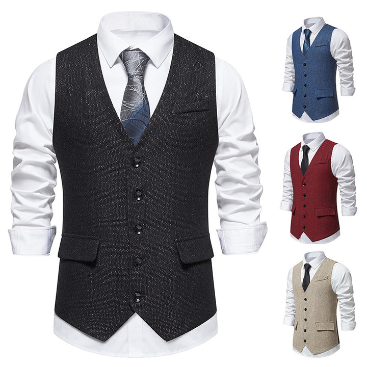 Herren elegante Anzugweste mit feinem modernen Design und praktischen Taschen Echoarchiv