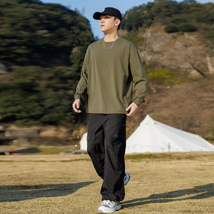 Herren Oversize-Sweatshirt aus Baumwollmix mit Rundhalsausschnitt und gerippten Bündchen Echo Archiv