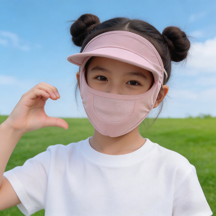 Unisex nan Kinder-Sonnenvisier mit integrierter atmungsaktiver Gesichtsmaske, verstellbarem Nackengurt und perforierter Kinnpartie  Echo Archiv