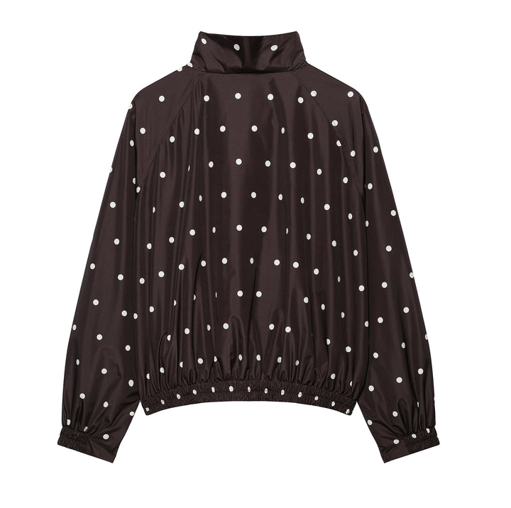 Damen Leichte wattierte Windjacke mit Stehkragen und Polka‑Dot‑Print Echo Archiv