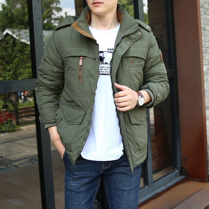 Herren isolierte Fieldparka mit Sherpa‑Kragen und Multifunktionstaschen Echoarchiv