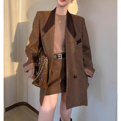 Damen Eleganter Tweed Blazer mit schickem Schnitt Echoarchiv