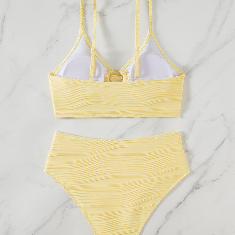 Damen Bikini-Set mit elastischem Muster und modischem Knotenverschluss Echo Archiv