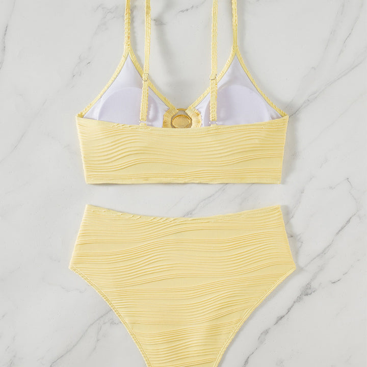 Damen Bikini-Set mit elastischem Muster und modischem Knotenverschluss Echo Archiv