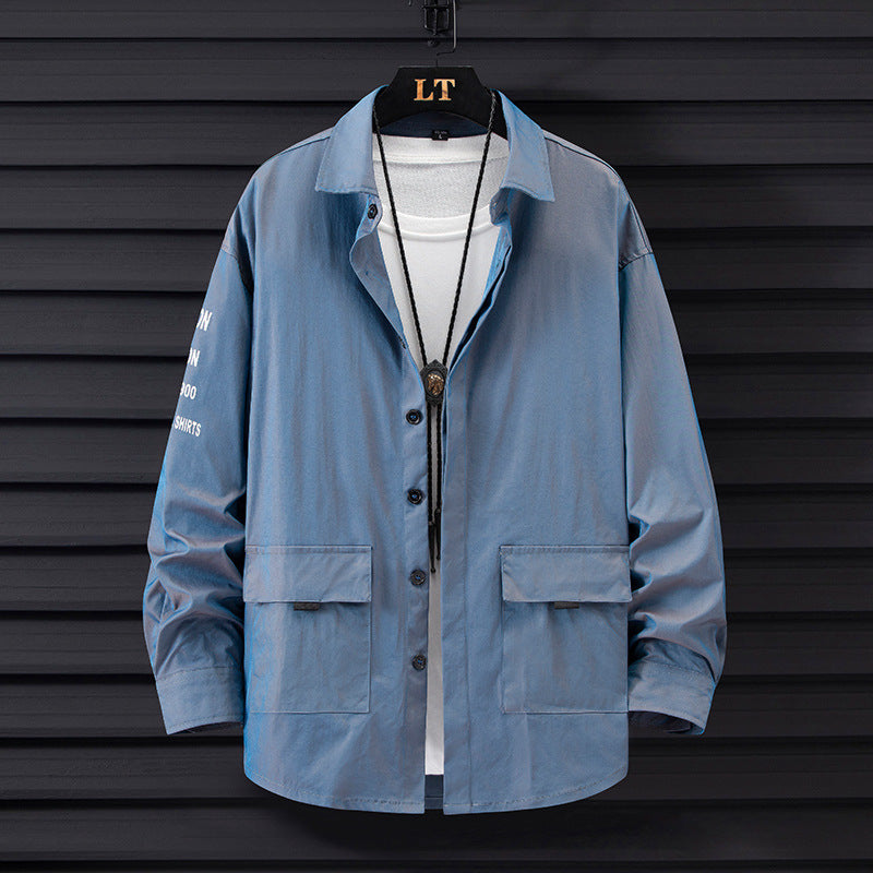Herren lässige Hemdjacke mit praktischen Taschen Echoarchiv