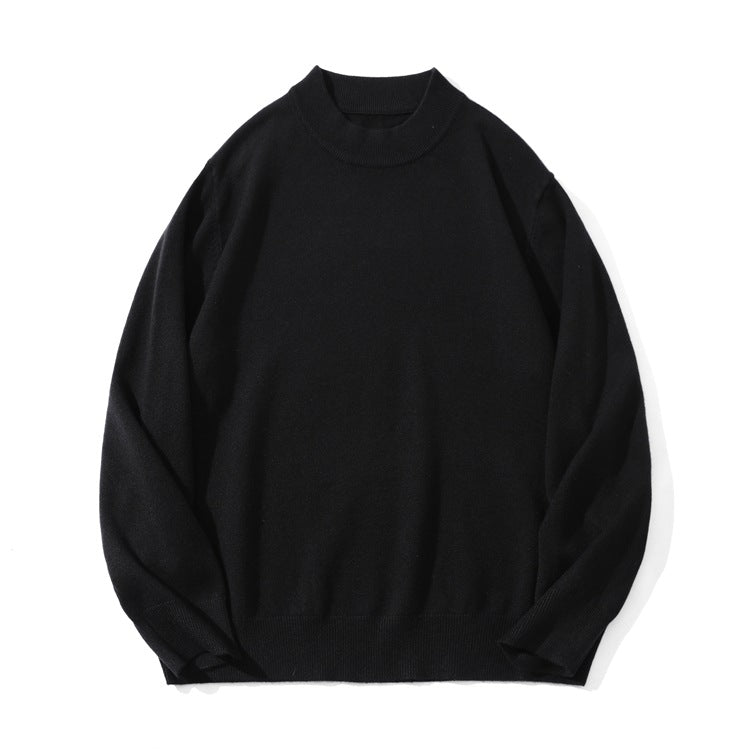 Unisex Feiner Strickpullover mit Mockneck, Oversize-Schnitt und gerippten Bündchen Echoarchiv