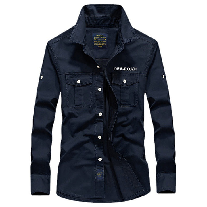 Herren Baumwoll-Utility-Hemd mit Pattentaschen und legerer Passform – Arvello