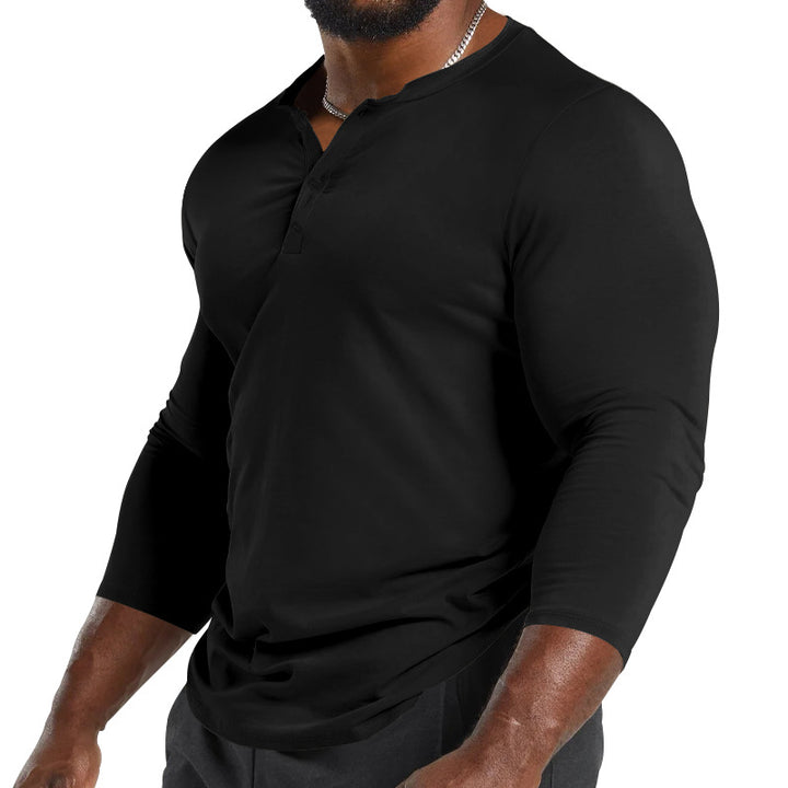 Herren Longsleeve Henley aus leichter Baumwollmischung Echoarchiv