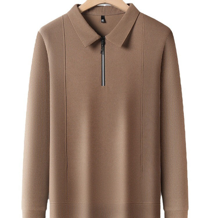 Herren lässiger Langarmpulli mit Halbreißverschluss und strukturiertem Design Echoarchiv