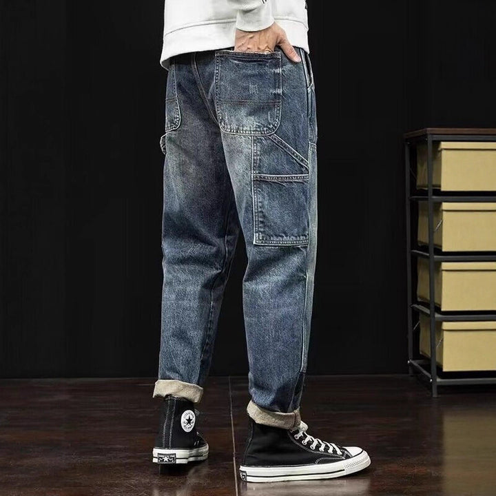Herren Lässige Denim Cargo-Hose Echoarchiv