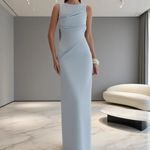 Damen Elegantes Maxi-Kleid mit raffinierter Drapierung und asymmetrischem Schnitt Echo Archiv