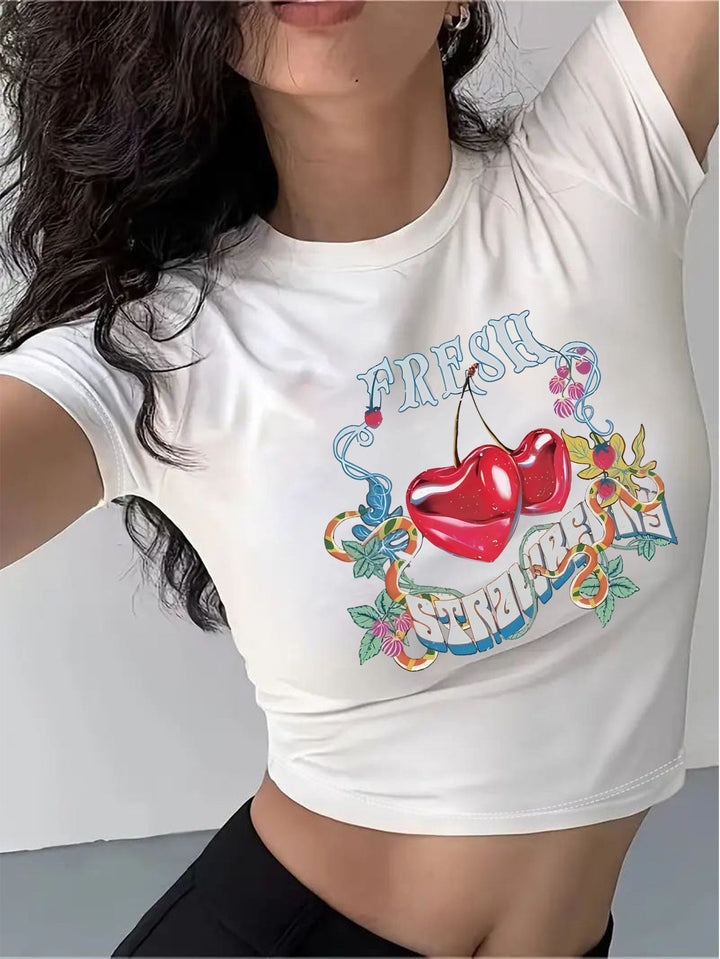 Damen Crop-Top mit innovativem Spinnen-Netz-Design Echo Archiv