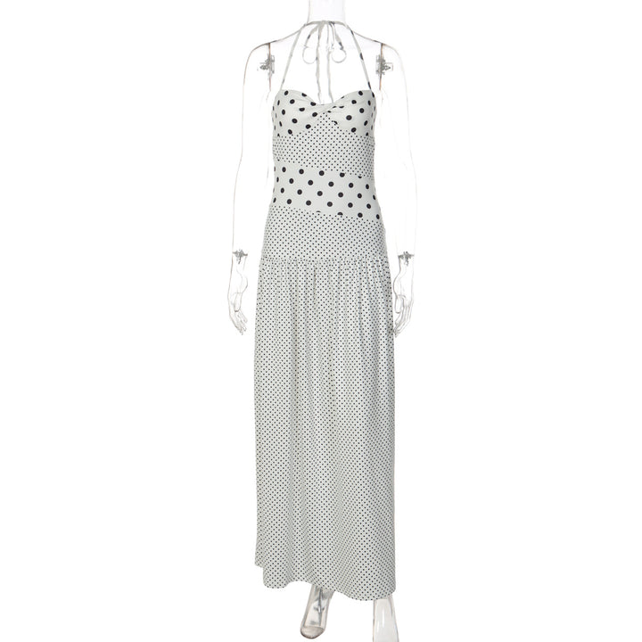 Damen Maxikleid mit verspielten Polka-Dots und schickem Halterdesign Echo Archiv