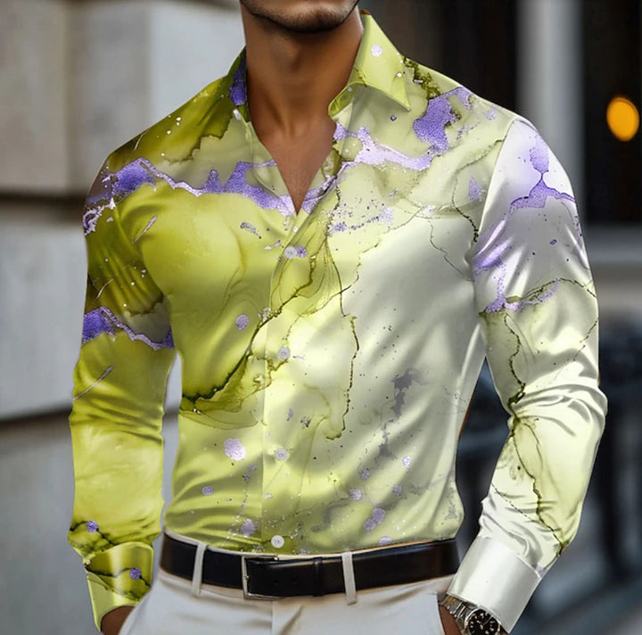 Herren Designer-Hemd mit einzigartiger Aquarell-Optik Echoarchiv