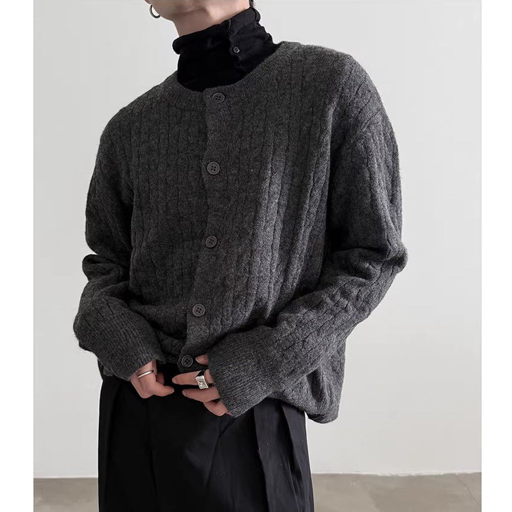Herren Gemütlicher Strickjacke mit Knopfleiste Echoarchiv