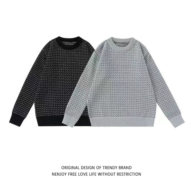 Damen Modischer Grobstrickpullover mit kreativem Muster Echoarchiv
