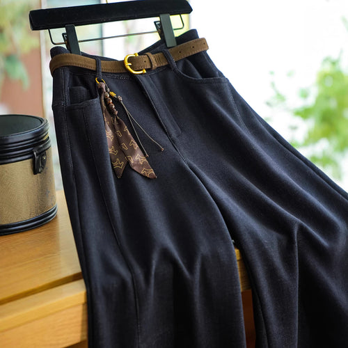 Damen Bequeme und modische Hose mit Gürtel Echoarchiv
