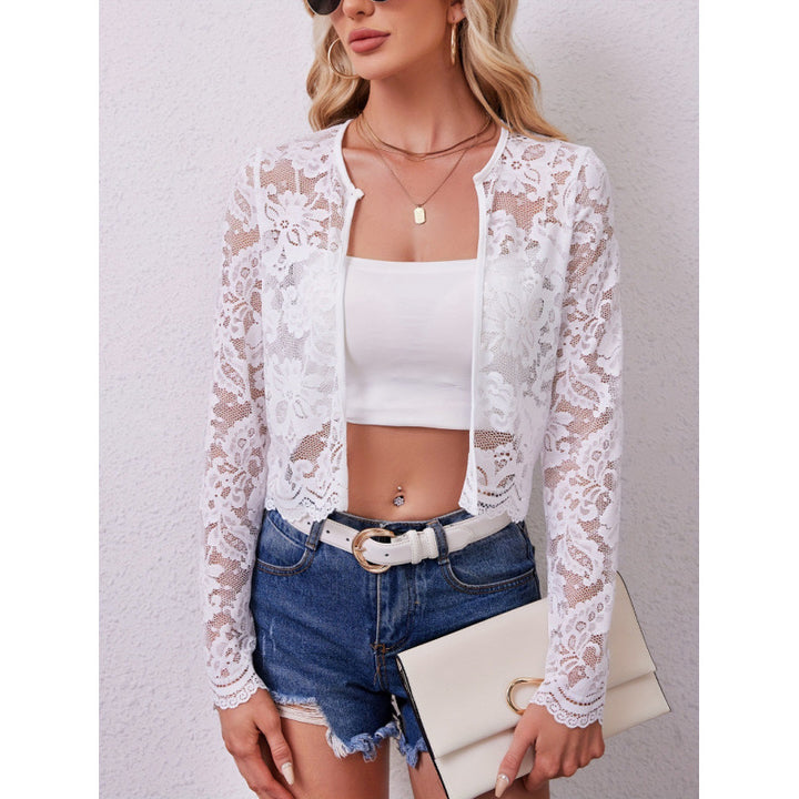 Damen Spitzenjacke mit floralen Mustern und langen Ärmeln Echo Archiv