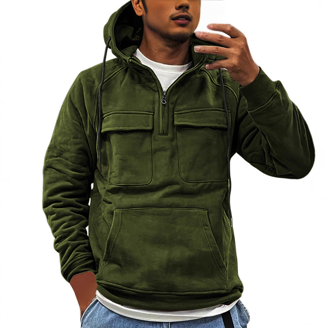 Herren Outdoor-Pullover mit praktischen Taschen und hohem Kragen Echoarchiv