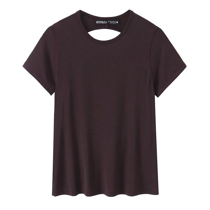 Damen Freizeit T-Shirt mit modernem Rückenausschnitt und hochwertiger Baumwolle Echo Archiv