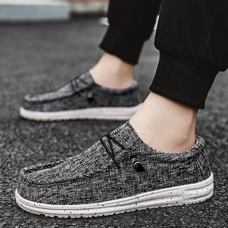 Unisex nan melierter Strick-Mokassin-Slipper mit elastischem Kordelzug und gedämpfter EVA-Laufsohle Echo Archiv