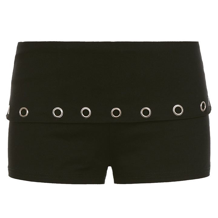 Damen Modische Shorts mit dekorativen Ösen Echo Archiv