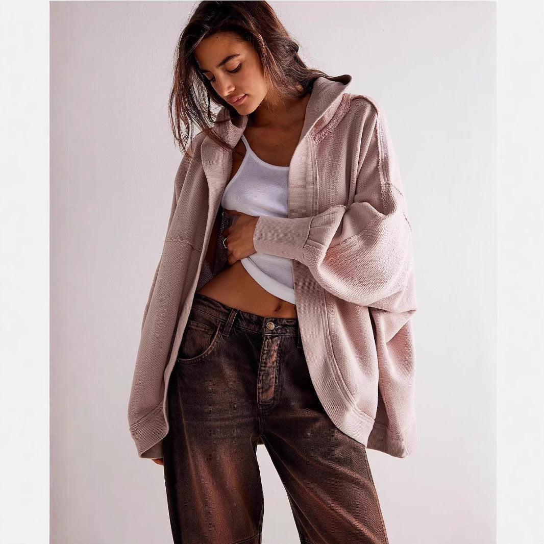 Damen Lässige Oversize Sweatjacke – Célinea