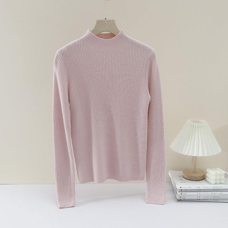 Damen Feiner gerippter Stehkragenpullover mit slim-fit Silhouette Echo Archiv