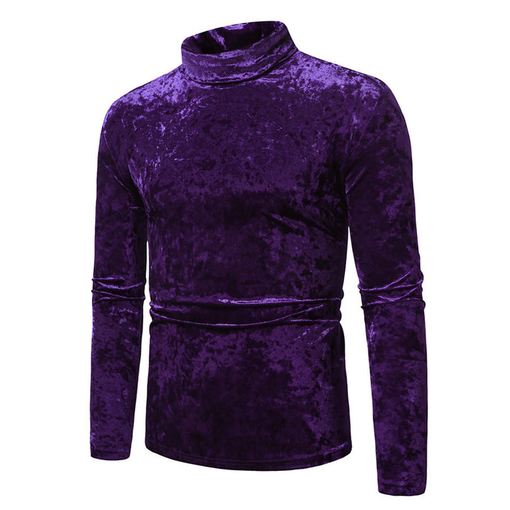 Herren eleganter Rollkragenpullover aus Samt Echoarchiv