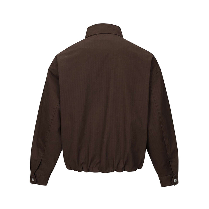 Herren Kurz geschnittener Canvas‑Blouson mit hohem Stehkragen und Druckknopfleiste Echoarchiv