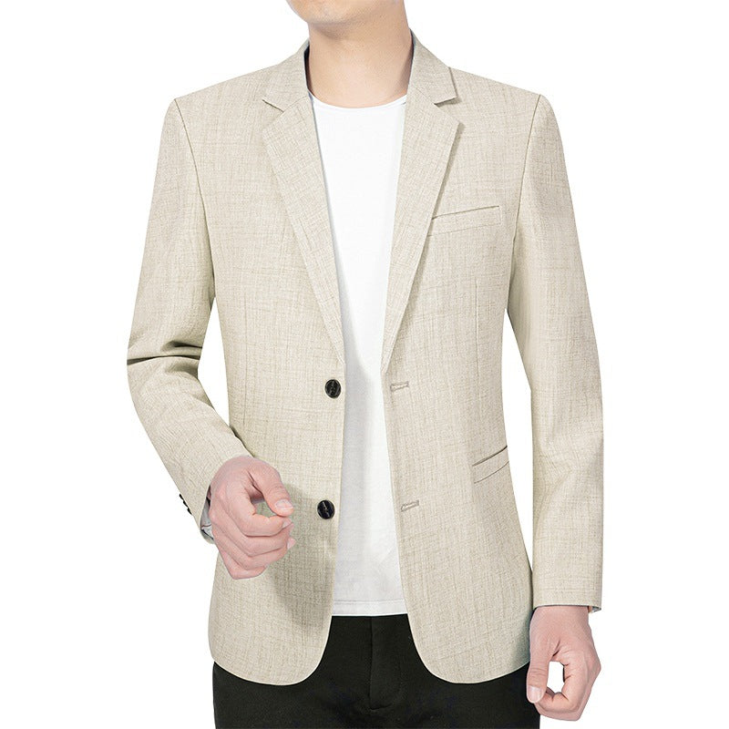 Herren Leichtes Slim-Fit Sakko aus Leinenmischgewebe mit Halbfütterung – Tianoro