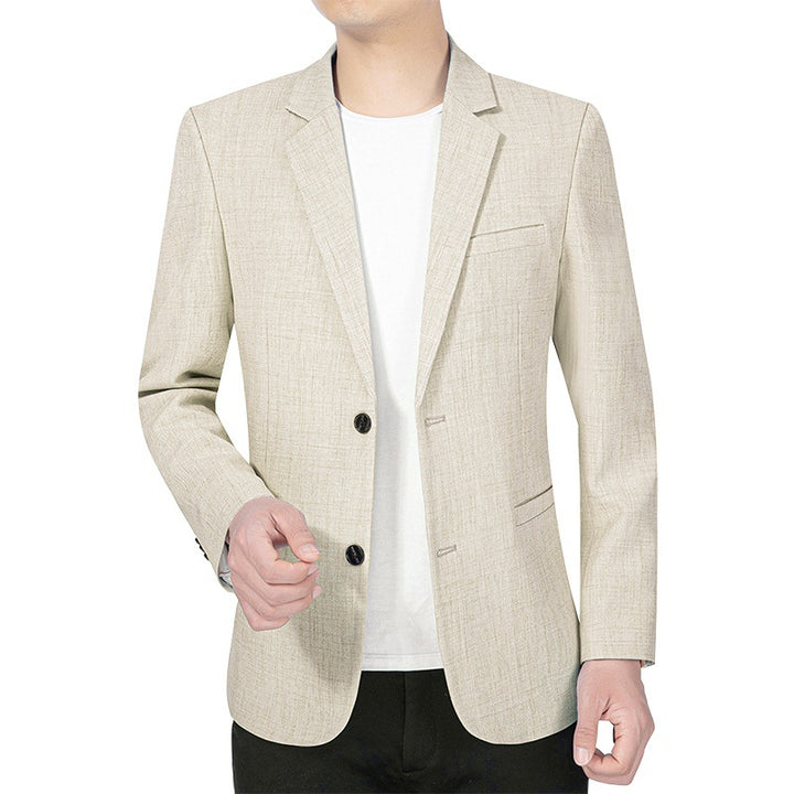 Herren Leichtes Slim-Fit Sakko aus Leinenmischgewebe mit Halbfütterung – Tianoro
