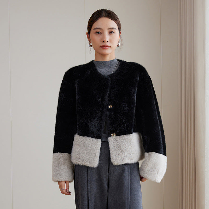 Damen Flauschige Kurzjacke Echo Archiv