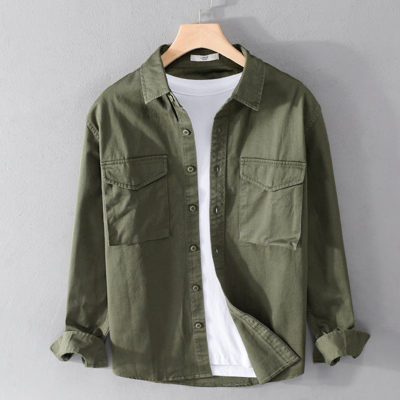 Herren Robustem Baumwoll-Twill Overshirt mit aufgesetzten Brusttaschen und Relaxed-Fit Echoarchiv