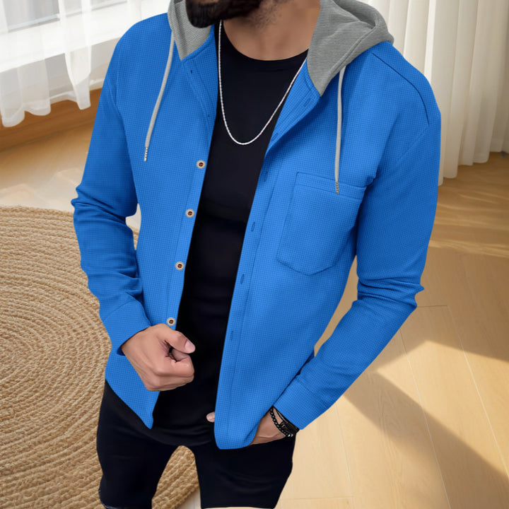 Herren Freizeitjacke mit integriertem Kapuzen-Design und modischem Schnitt Echoarchiv