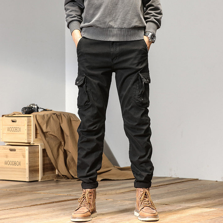 Herren Konisch zulaufende Cargohose mit Multifunktions‑Taschen und verstellbarem Saum Echoarchiv