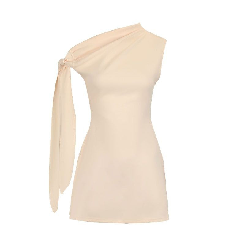 Damen asymmetrisches ärmelloses Oberteil mit elegantem Taillendetail Echo Archiv