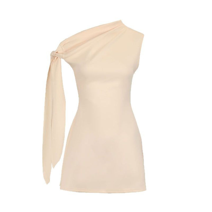 Damen asymmetrisches ärmelloses Oberteil mit elegantem Taillendetail Echo Archiv