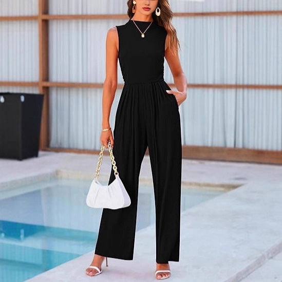 Damen eleganter Jumpsuit mit weitem Bein und taillierter Silhouette Echo Archiv