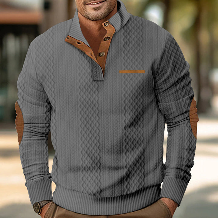 Herren Grobstrickpullover mit eleganter Knopfleiste Echoarchiv