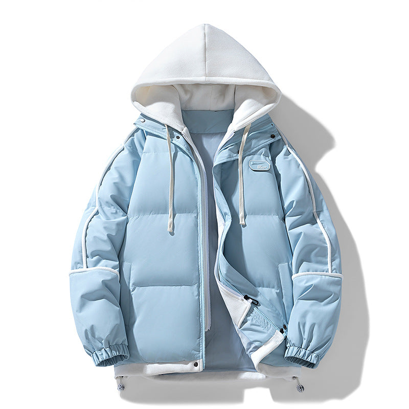 Damen Kurz geschnittene Steppjacke mit kontrastierender Fleece‑Kapuze und Kordelzug Echo Archiv