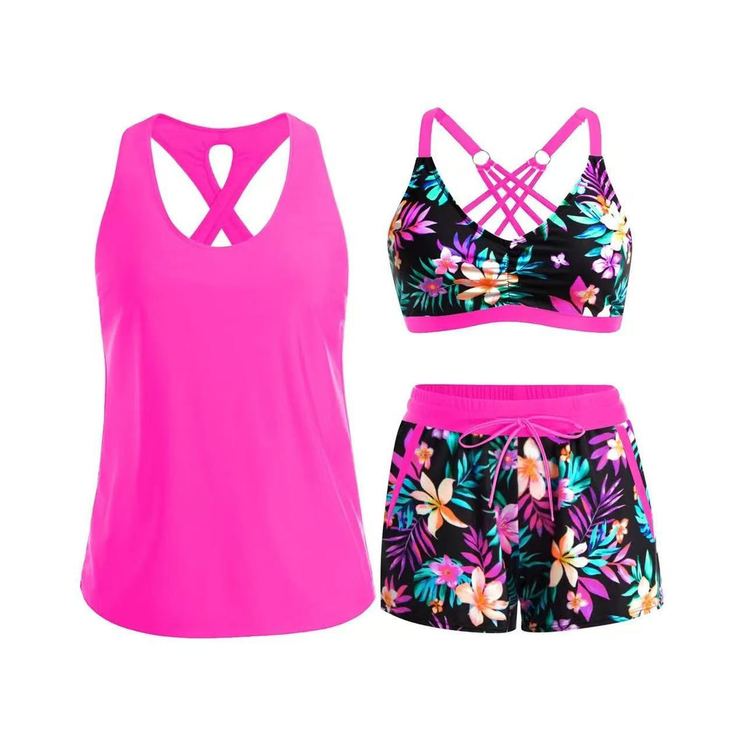 Damen Sport-Badeanzug-Set mit modischem Racerback und Shorts Echo Archiv