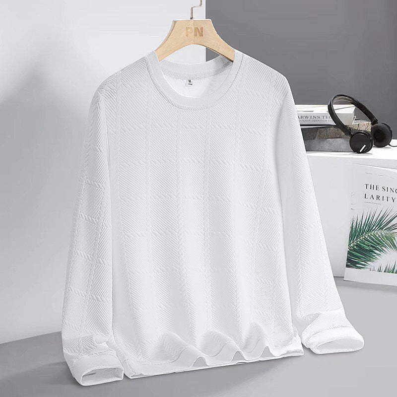 Herren Feinstrukturierter Rundhals‑Strickpullover mit Karomuster und lässigem Schnitt Echo Archiv