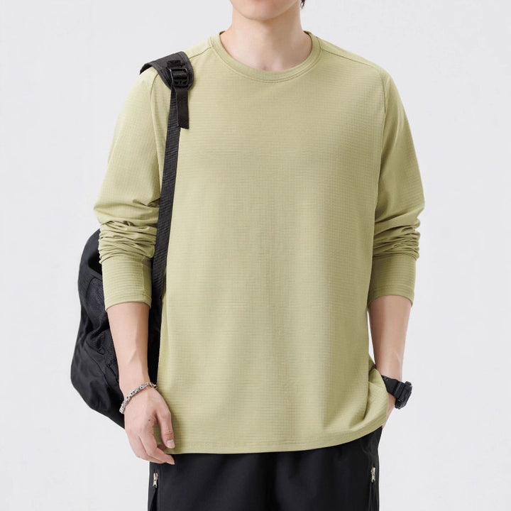 Herren atmungsaktives Langarm-T-Shirt mit modernen Strukturen Echoarchiv